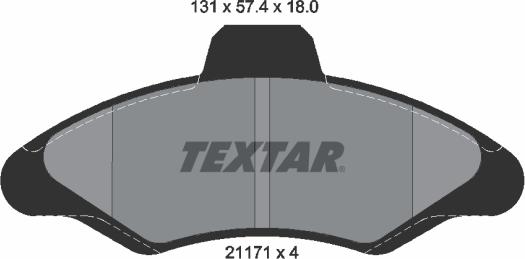 Textar 2117105 — Zestaw klocków hamulcowych, hamulce tarczowe