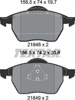 Textar 2184802 — Zestaw klocków hamulcowych, hamulce tarczowe