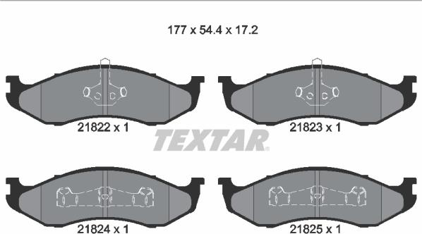 Textar 2182202 — Zestaw klocków hamulcowych, hamulce tarczowe