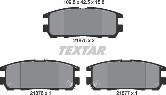 Textar 2187501 — Zestaw klocków hamulcowych, hamulce tarczowe