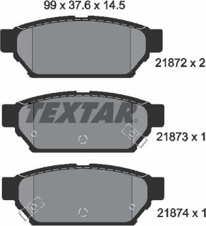 Textar 2187202 — Zestaw klocków hamulcowych, hamulce tarczowe