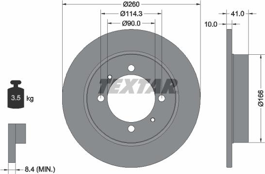 Textar 92083003 — Tarcza hamulcowa