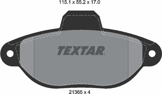 Textar 2136502 — Zestaw klocków hamulcowych, hamulce tarczowe