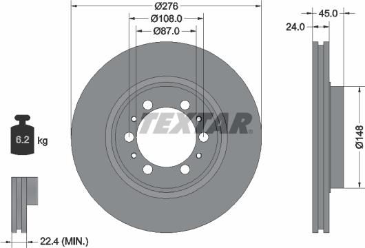 Textar 92079800 — Tarcza hamulcowa