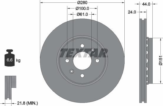 Textar 92254603 — Tarcza hamulcowa