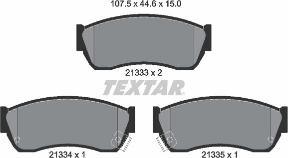 Textar 2133301 — Zestaw klocków hamulcowych, hamulce tarczowe