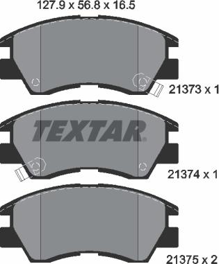 Textar 2137301 — Zestaw klocków hamulcowych, hamulce tarczowe