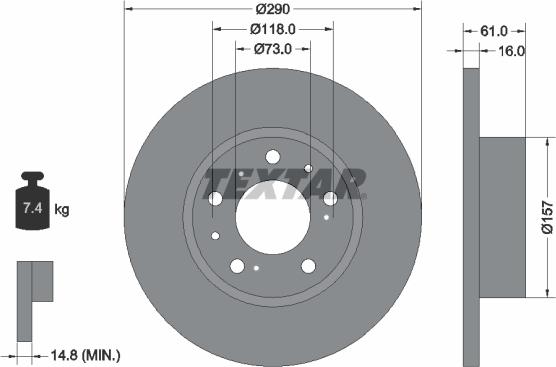 Textar 92042900 — Tarcza hamulcowa