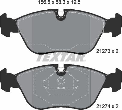 Textar 2127304 — Zestaw klocków hamulcowych, hamulce tarczowe