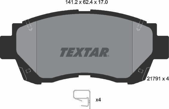 Textar 2179101 — Zestaw klocków hamulcowych, hamulce tarczowe