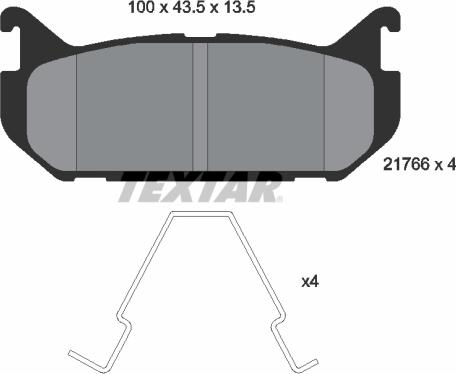 Textar 2176603 — Zestaw klocków hamulcowych, hamulce tarczowe