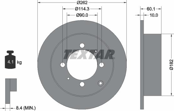 Textar 92104000 — Tarcza hamulcowa