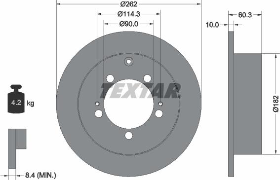 Textar 92136103 — Tarcza hamulcowa