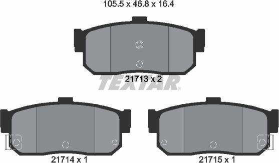 Textar 2171301 — Zestaw klocków hamulcowych, hamulce tarczowe