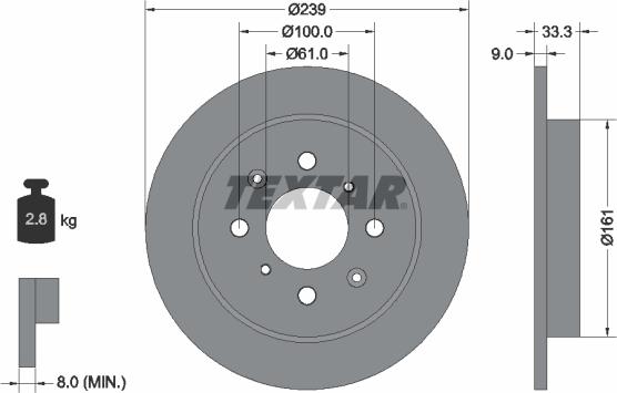 Textar 92204000 — Tarcza hamulcowa