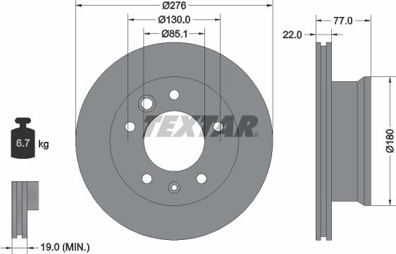 Textar 92131503 — Tarcza hamulcowa