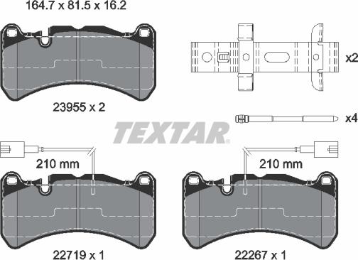 Textar 2395503 — Zestaw klocków hamulcowych, hamulce tarczowe