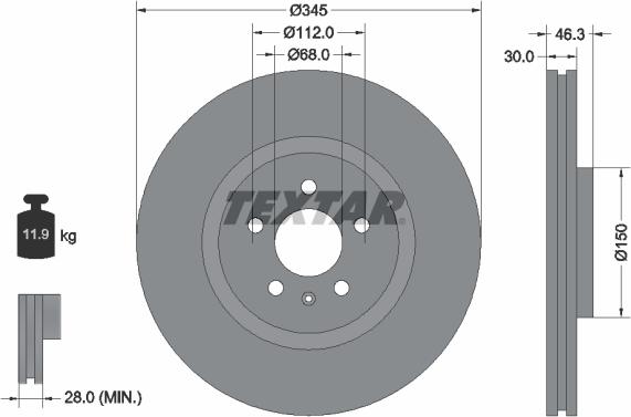 Textar 92143903 — Tarcza hamulcowa