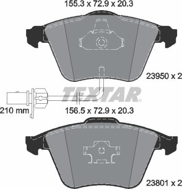 Textar 2395001 — Zestaw klocków hamulcowych, hamulce tarczowe