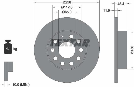 Textar 92121103 — Tarcza hamulcowa