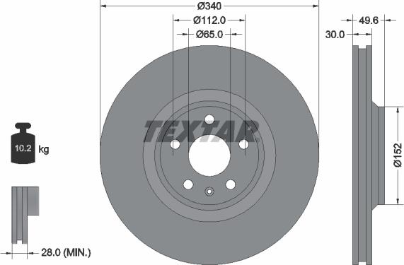 Textar 92160505 — Tarcza hamulcowa