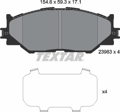 Textar 2398301 — Zestaw klocków hamulcowych, hamulce tarczowe