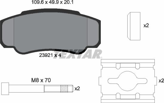 Textar 2392101 — Zestaw klocków hamulcowych, hamulce tarczowe