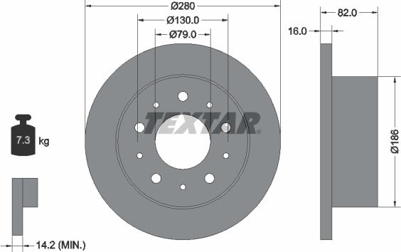 Textar 92116203 — Tarcza hamulcowa