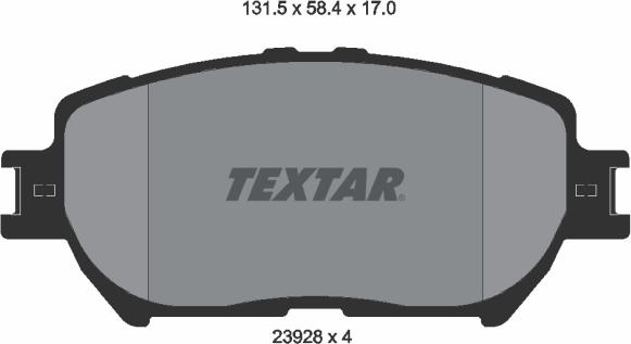 Textar 2392801 — Zestaw klocków hamulcowych, hamulce tarczowe
