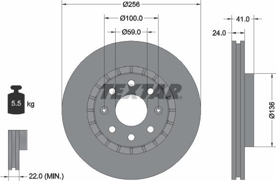 Textar 92263303 — Tarcza hamulcowa
