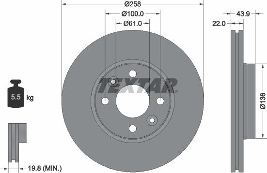 Textar 92241503 — Tarcza hamulcowa