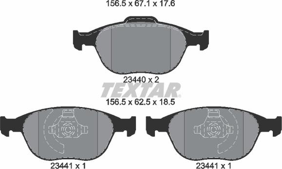 Textar 2344004 — Zestaw klocków hamulcowych, hamulce tarczowe