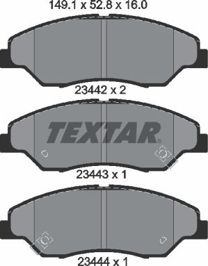 Textar 2344201 — Zestaw klocków hamulcowych, hamulce tarczowe