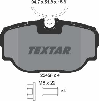 Textar 2345801 — Zestaw klocków hamulcowych, hamulce tarczowe