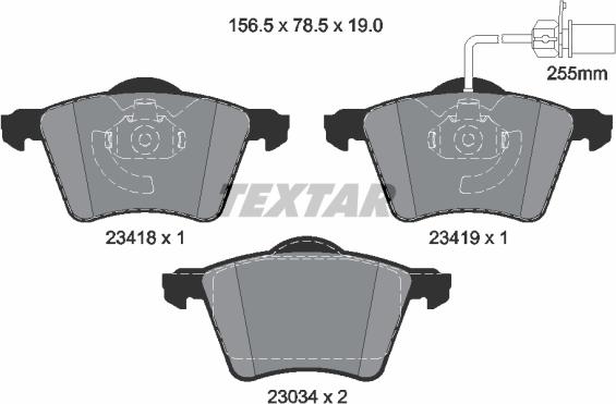 Textar 2341801 — Zestaw klocków hamulcowych, hamulce tarczowe
