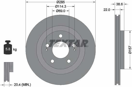 Textar 92148500 — Tarcza hamulcowa