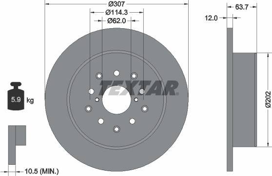 Textar 92170803 — Tarcza hamulcowa