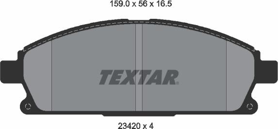 Textar 2342004 — Zestaw klocków hamulcowych, hamulce tarczowe