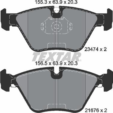 Textar 2347402 — Zestaw klocków hamulcowych, hamulce tarczowe