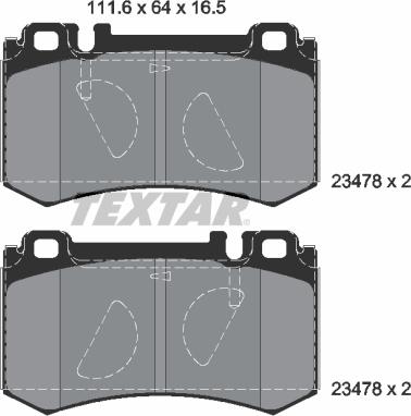 Textar 2347801 — Zestaw klocków hamulcowych, hamulce tarczowe