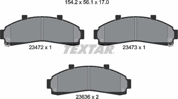 Textar 2347201 — Zestaw klocków hamulcowych, hamulce tarczowe