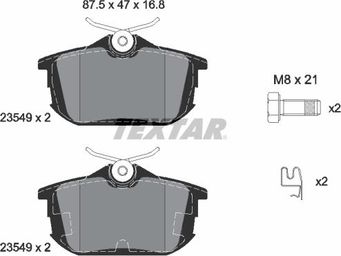 Textar 2354901 — Zestaw klocków hamulcowych, hamulce tarczowe