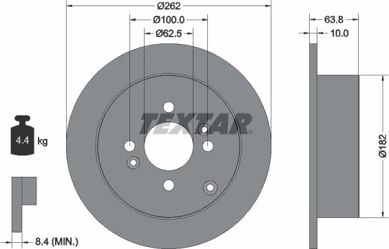 Textar 92161303 — Tarcza hamulcowa