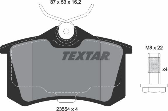 Textar 2355406 — Zestaw klocków hamulcowych, hamulce tarczowe