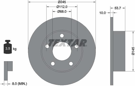 Textar 92090803 — Tarcza hamulcowa