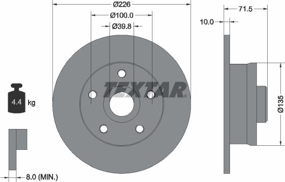 Textar 92057200 — Tarcza hamulcowa