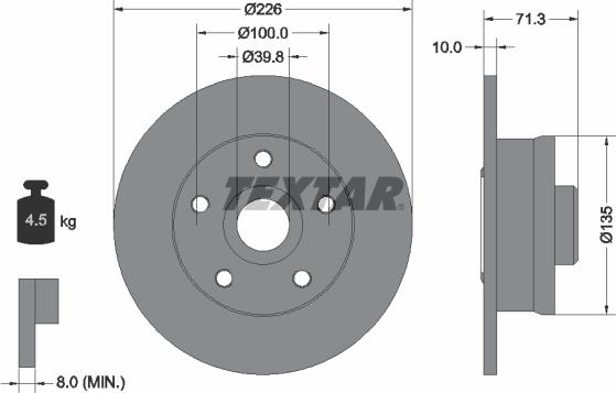 Textar 92153800 — Tarcza hamulcowa