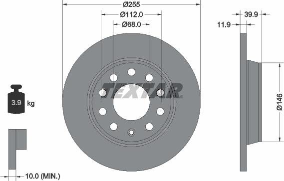 Textar 92106303 — Tarcza hamulcowa