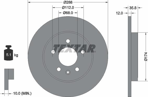 Textar 92137003 — Tarcza hamulcowa