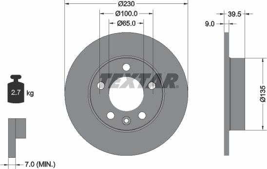 Textar 92082503 — Tarcza hamulcowa